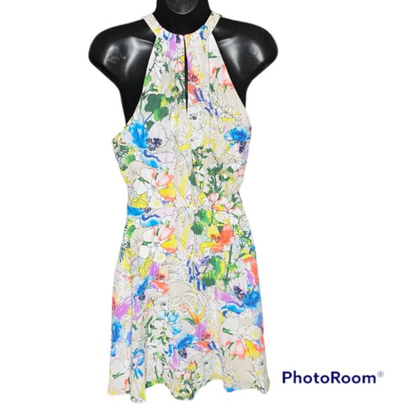 Express Neon Floral Sundress Large NEW - Picture 2 of 6